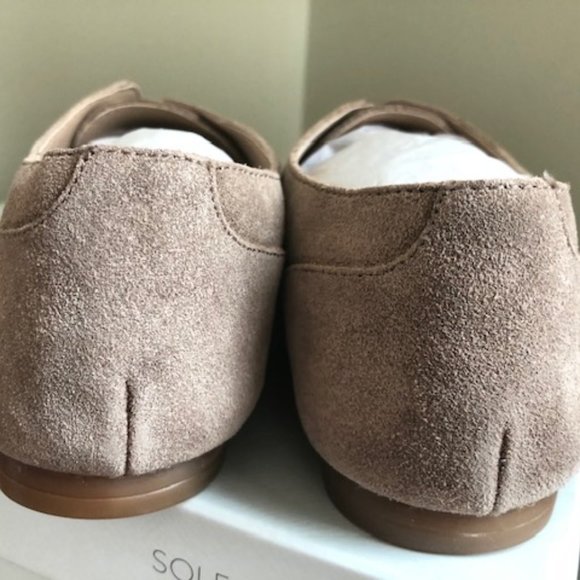 Sole Society So-Elena Women's Suede Loafer Flat Slip On Oxford Taupe 9 - Picture 3 of 5